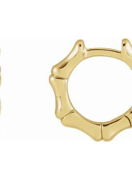Platinum Hinged Bamboo 12 mm Hoop Earrings