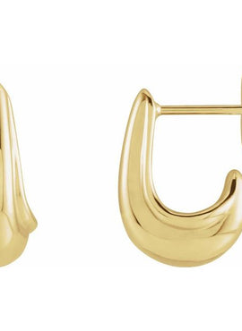 14K Yellow Gold Tapered J-Hoop Earrings
