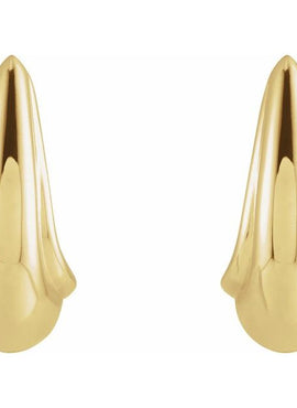 14K Yellow Gold Tapered J-Hoop Earrings