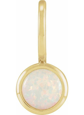 14K White Gold 1/3 CT Rose-Cut Natural Diamond Charm/Pendant