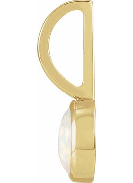14K White Gold 1/3 CT Rose-Cut Natural Diamond Charm/Pendant