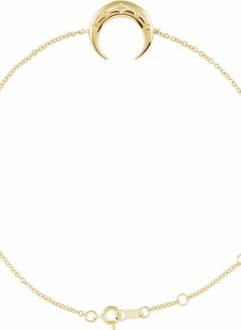 14K Rose Gold Adjustable Crescent 6 1/2