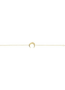 14K Rose Gold Adjustable Crescent 6 1/2
