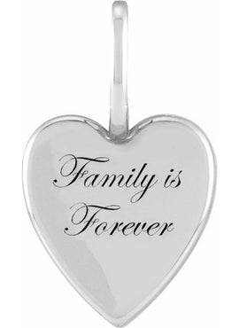 Sterling Silver Engravable Heart Charm/Pendant