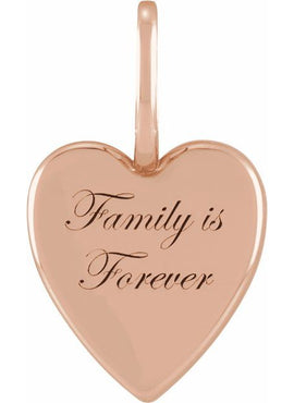 Sterling Silver Engravable Heart Charm/Pendant