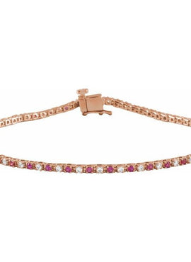14K Yellow Gold Natural Ruby & 5/8 CTW Natural Diamond Line 7 1/4