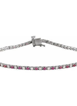 14K Yellow Gold Natural Ruby & 5/8 CTW Natural Diamond Line 7 1/4