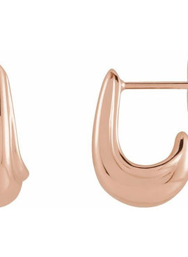 14K Yellow Gold Tapered J-Hoop Earrings
