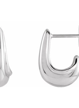 14K Yellow Gold Tapered J-Hoop Earrings