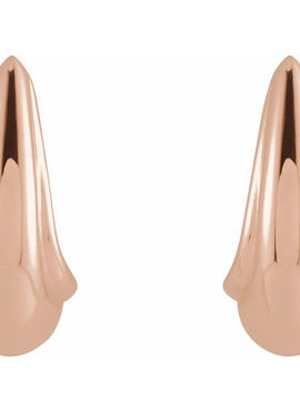 14K Yellow Gold Tapered J-Hoop Earrings