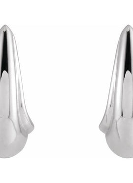 14K Yellow Gold Tapered J-Hoop Earrings