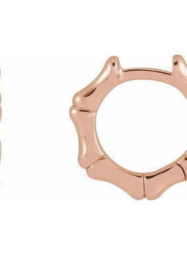 Platinum Hinged Bamboo 12 mm Hoop Earrings