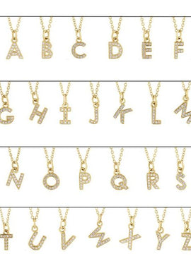 14K Yellow Gold .05 CTW Natural Diamond Petite Initial A 16-18