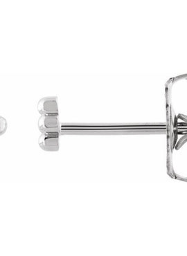 14K White Gold 4 Beads Stud Earrings
