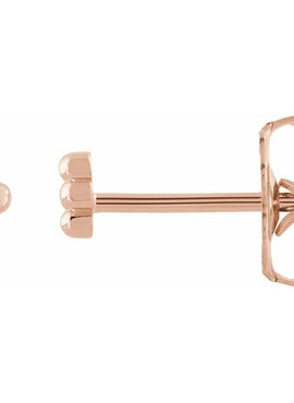 14K White Gold 4 Beads Stud Earrings