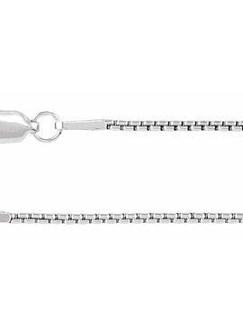 Rhodium-Plated Sterling Silver 1.25 mm Adjustable Box 16-18