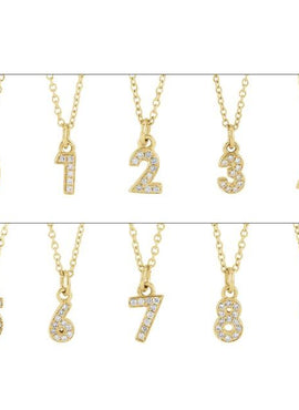 14K Yellow Gold Petite Pavé®.02 CTW Natural Diamond Numeral 1 16-18