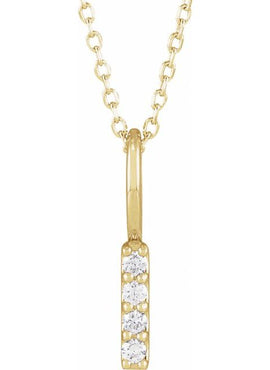Sterling Silver 1/6 CTW Natural Diamond Bar Charm/Pendant