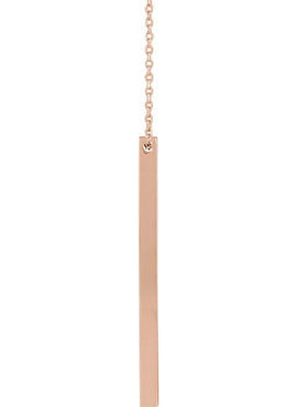 14K Yellow Gold Engravable Four-Sided Bar Pendant