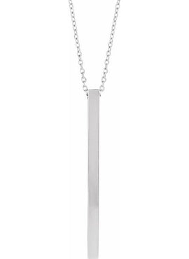 14K Yellow Gold Engravable Four-Sided Bar Pendant