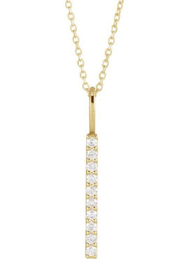 Sterling Silver 1/6 CTW Natural Diamond Bar Charm/Pendant