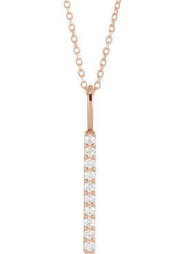 Sterling Silver 1/6 CTW Natural Diamond Bar Charm/Pendant