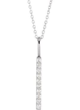 Sterling Silver 1/6 CTW Natural Diamond Bar Charm/Pendant