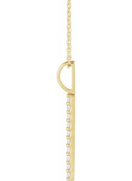 Sterling Silver 1/6 CTW Natural Diamond Bar Charm/Pendant