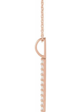 Sterling Silver 1/6 CTW Natural Diamond Bar Charm/Pendant