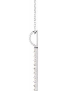 Sterling Silver 1/6 CTW Natural Diamond Bar Charm/Pendant