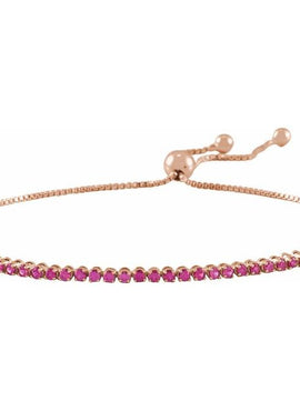 14K Yellow Gold Natural Ruby Adjustable 9 1/2