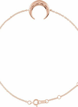 14K Rose Gold Adjustable Crescent 6 1/2