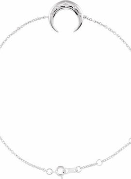 14K Rose Gold Adjustable Crescent 6 1/2