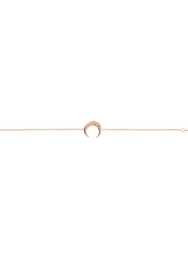 14K Rose Gold Adjustable Crescent 6 1/2