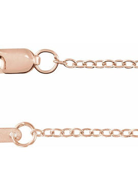 14K Yellow Gold Recycled Metal 1.3 mm Cable Chain by the Inch