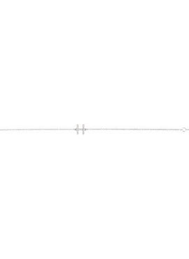 14K White Gold 1/10 CTW Natural Diamond Initial A 6-7