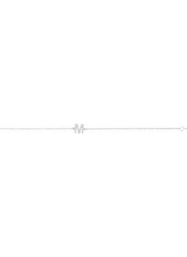 14K White Gold 1/10 CTW Natural Diamond Initial A 6-7