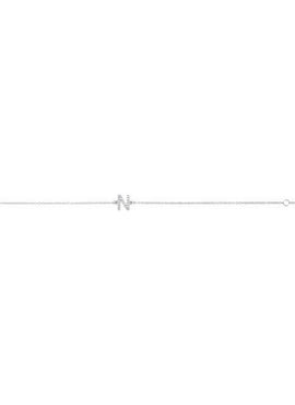 14K White Gold 1/10 CTW Natural Diamond Initial A 6-7