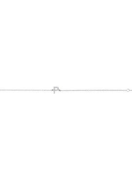 14K White Gold 1/10 CTW Natural Diamond Initial A 6-7