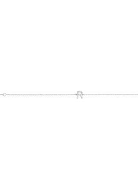 14K White Gold 1/10 CTW Natural Diamond Initial A 6-7