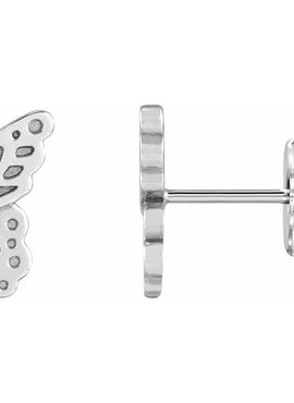 Platinum Left Butterfly Wing Earring