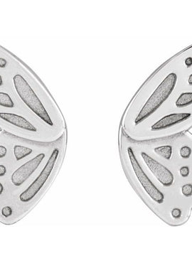 Platinum Left Butterfly Wing Earring
