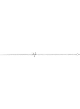 14K White Gold 1/10 CTW Natural Diamond Initial A 6-7