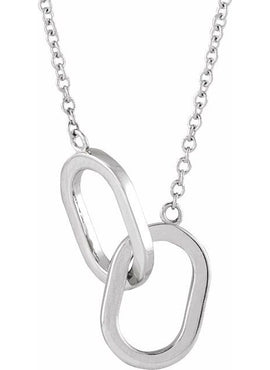 Sterling Silver Interlocking Link 18