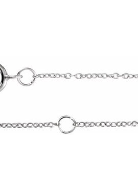 14K White Gold 1/10 CTW Natural Diamond Initial A 6-7