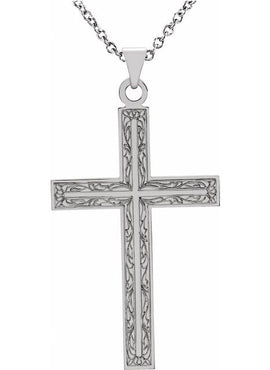 14K Yellow Gold 49.4x25 mm Cross Pendant