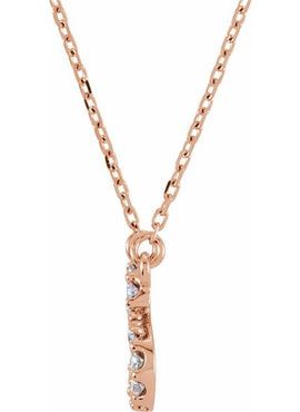 14K Rose Gold 1/8 CTW Natural Diamond Initial X 16