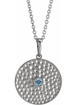 14K Rose Gold Lab-Grown Alexandrite Beaded Disc 16-18