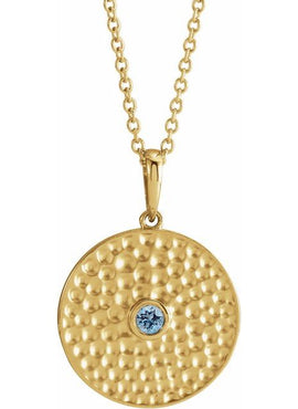 14K Rose Gold Lab-Grown Alexandrite Beaded Disc 16-18