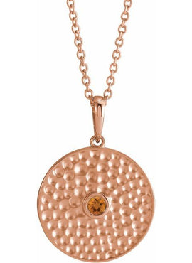 14K Rose Gold Lab-Grown Alexandrite Beaded Disc 16-18